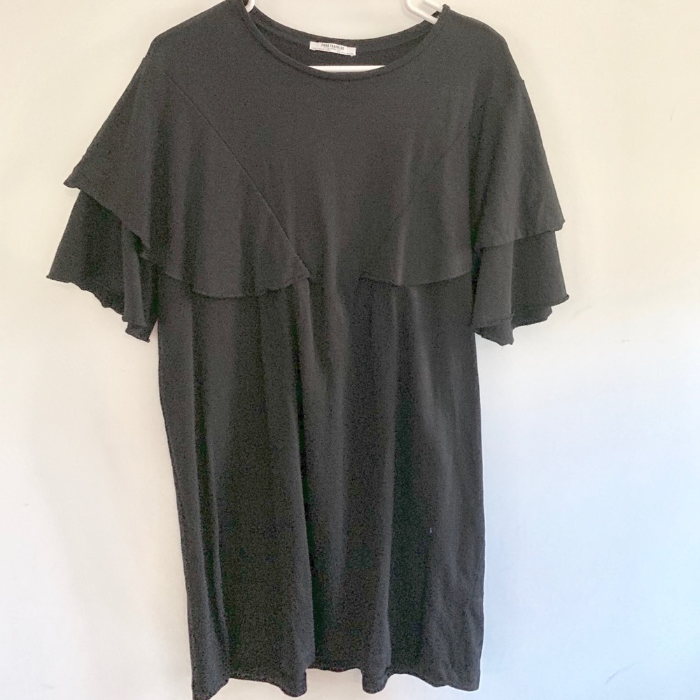 Zara layered black knit dress